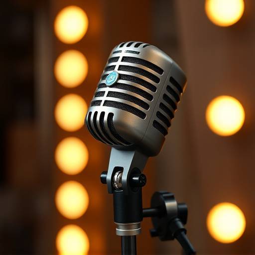 High-quality image of a Shure SM7B Microphone on a stand